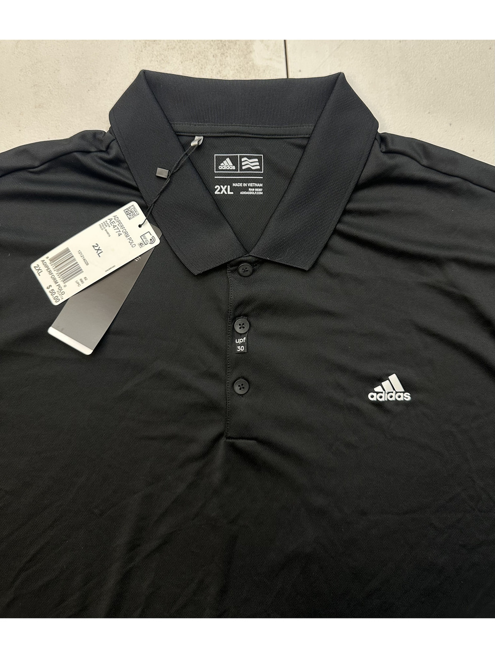Adidas Adiperform Golf Polo Men’s 2XL Black Performance Shirt AE4774 NWT - Picture 4 of 7